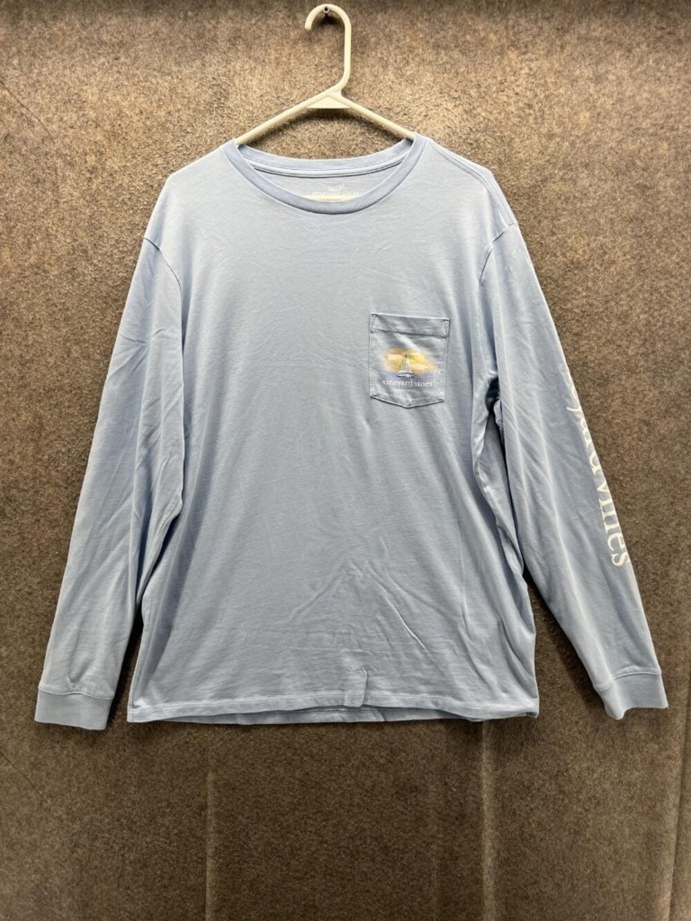 Vineyard Vines Shirt Mens Medium Blue Key West Sailing Graphic Long Sleeve Tee